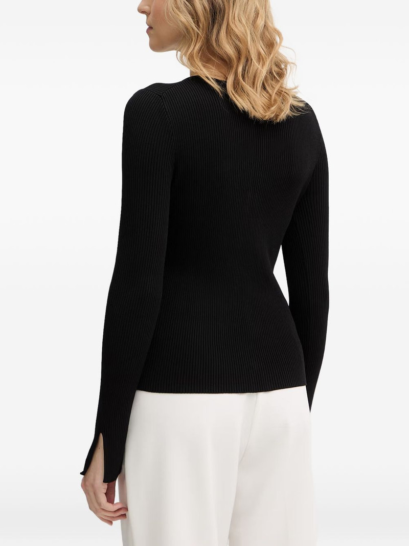 ribbed-knit long-sleeved cardigan 3