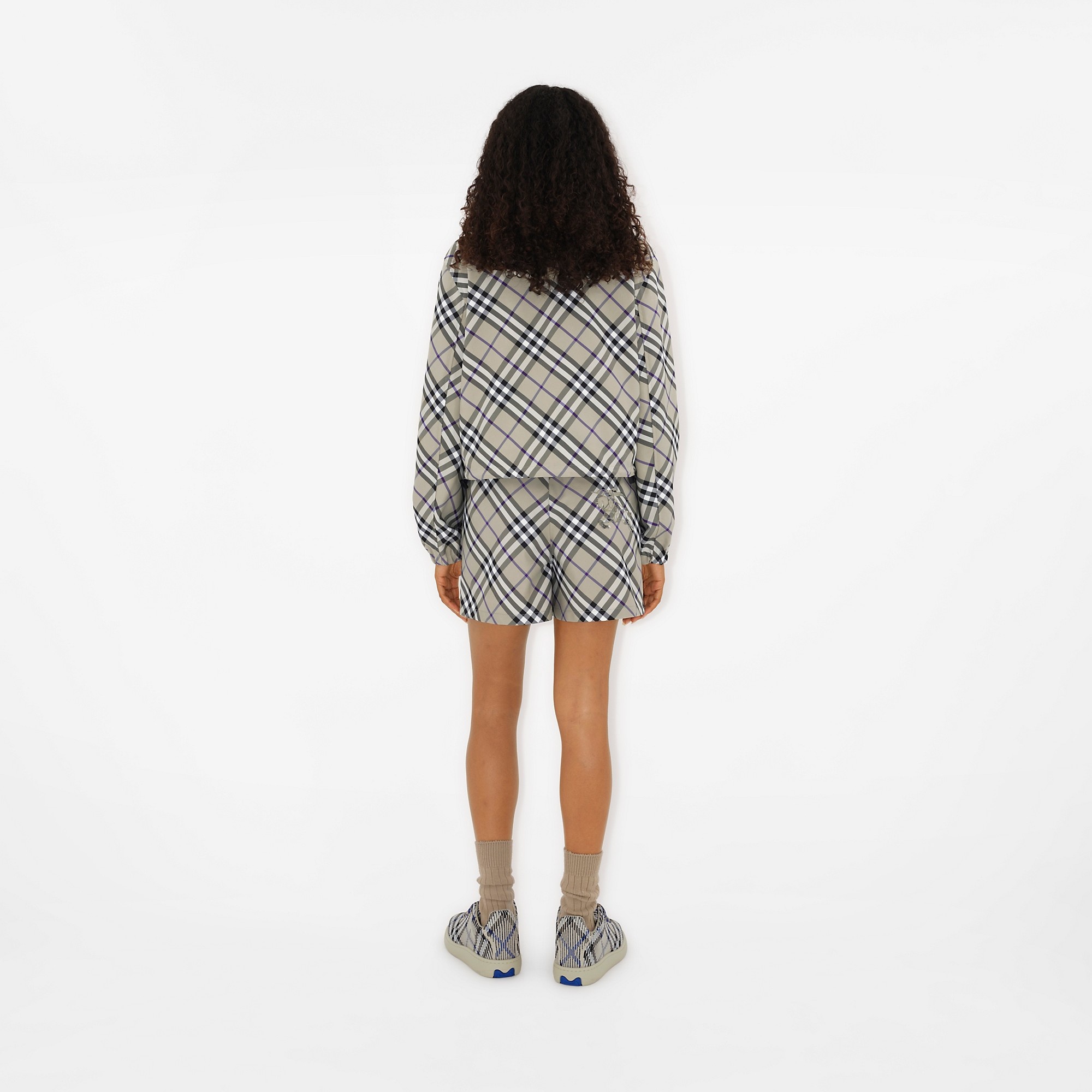 Cropped Reversible Check Jacket - 4