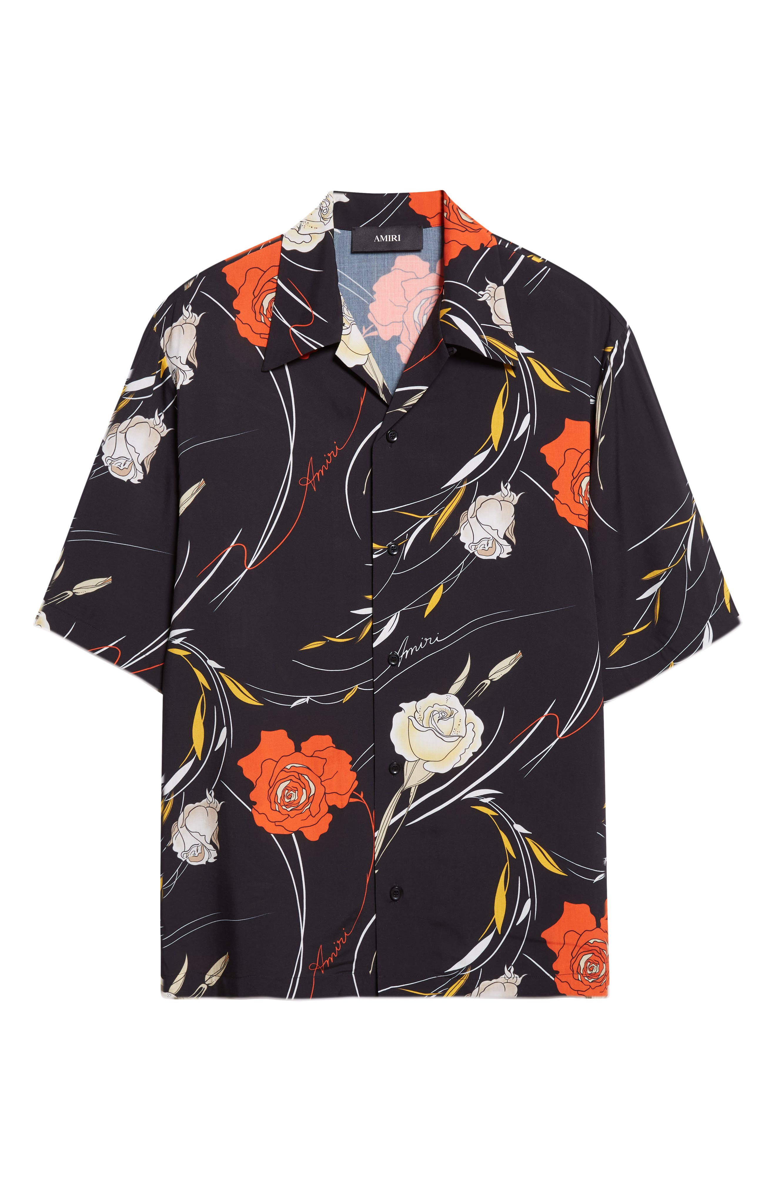 AMIRI Floral Camp Shirt in Black at Nordstrom - 1