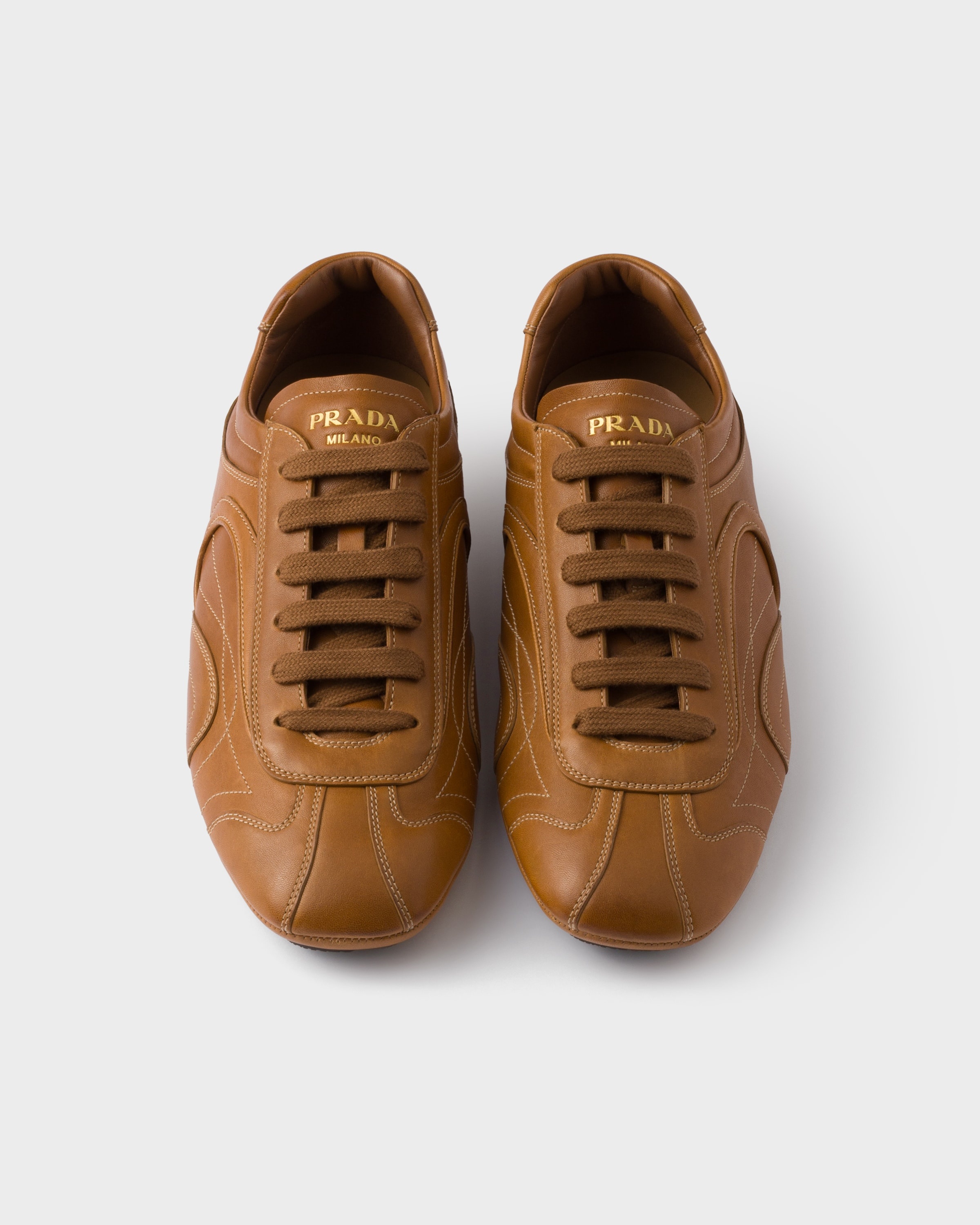 Antiqued nappa leather sneakers - 4