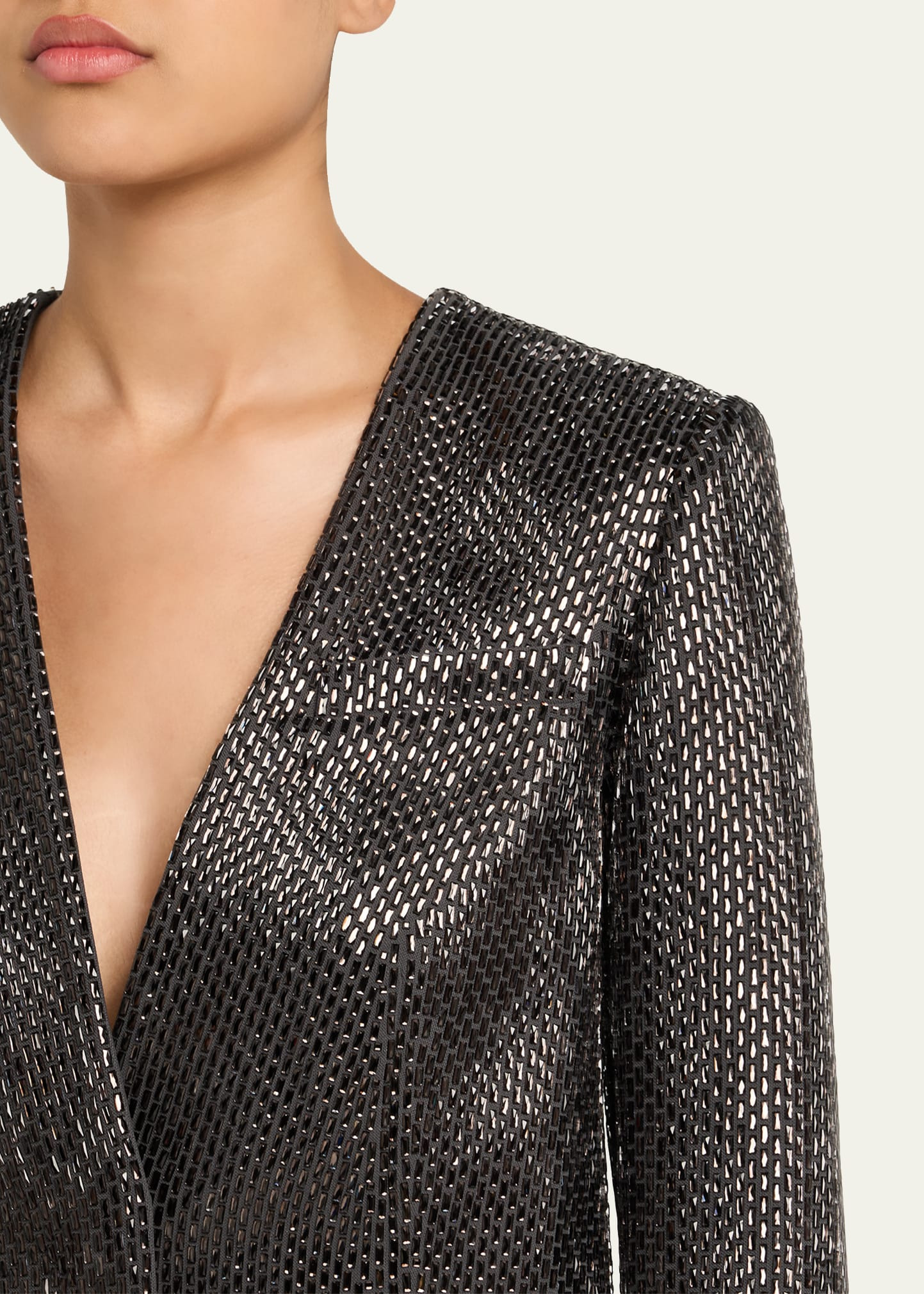 Diamante Crepe Bolero Jacket - 5
