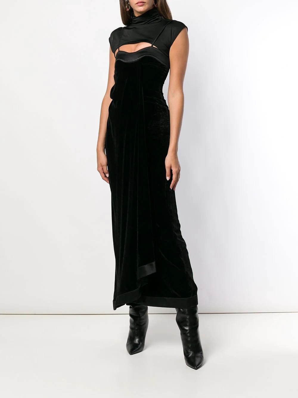 layered velvet dress - 2