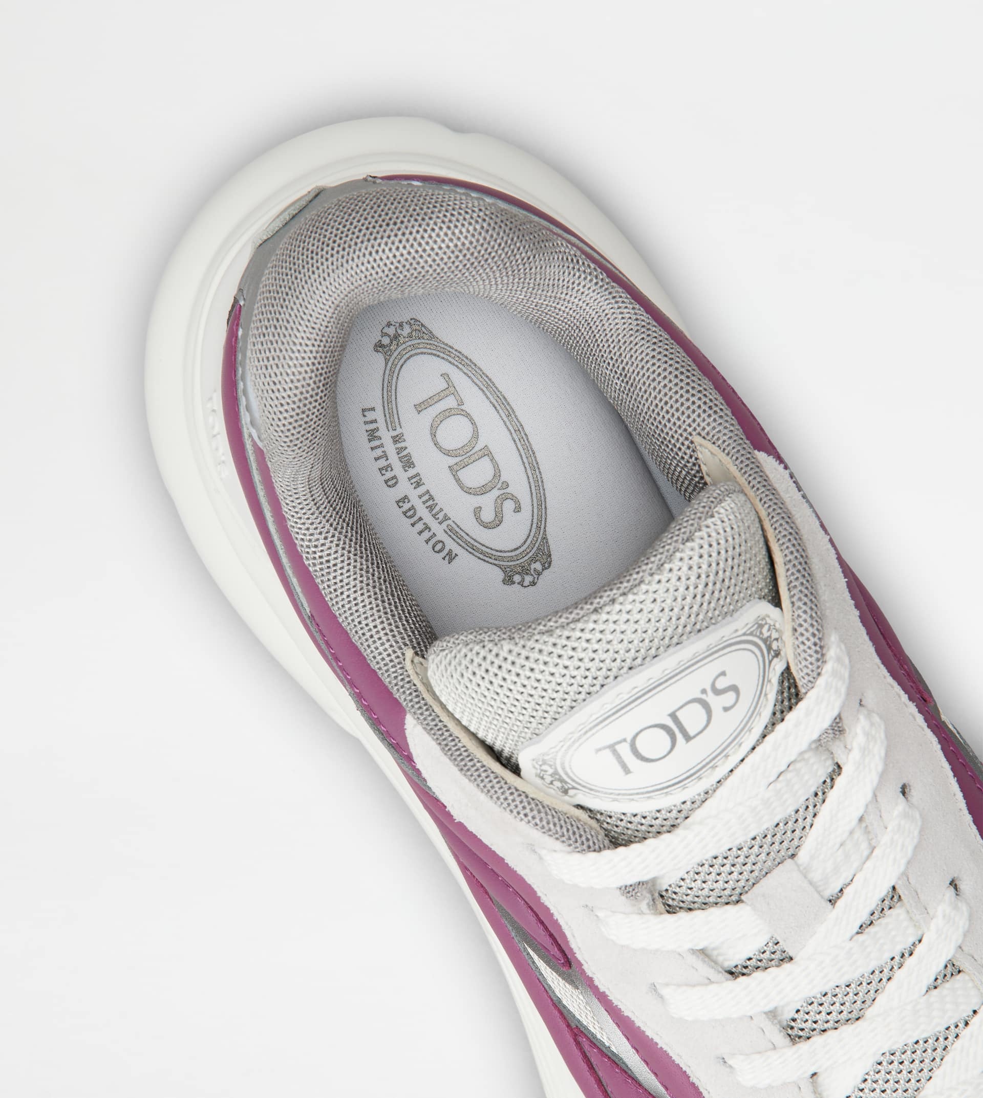 SNEAKERS IN LEATHER AND TECHNICAL FABRIC - PINK, GREY - 5