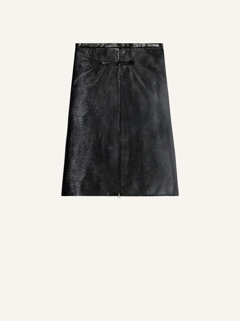 TAILORED ZIPPED VINYL MIDI SKIRT 1