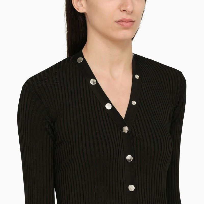 The Attico Black Viscose Long Cardigan Women - 3