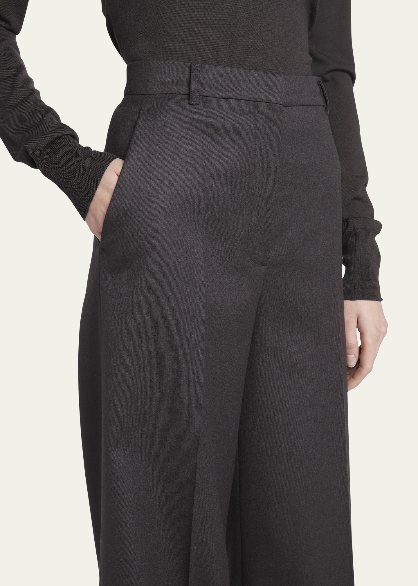 【送料&関税込】Stella McCartney Chocolate Flannel Wide-leg Stella McCartney Chocolate flannel wide-leg pant