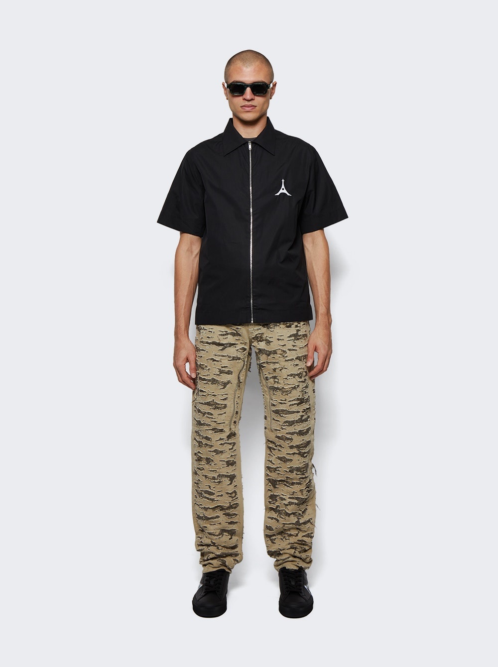 Zipped Slim Fit Denim Trousers Dark Brown - 2