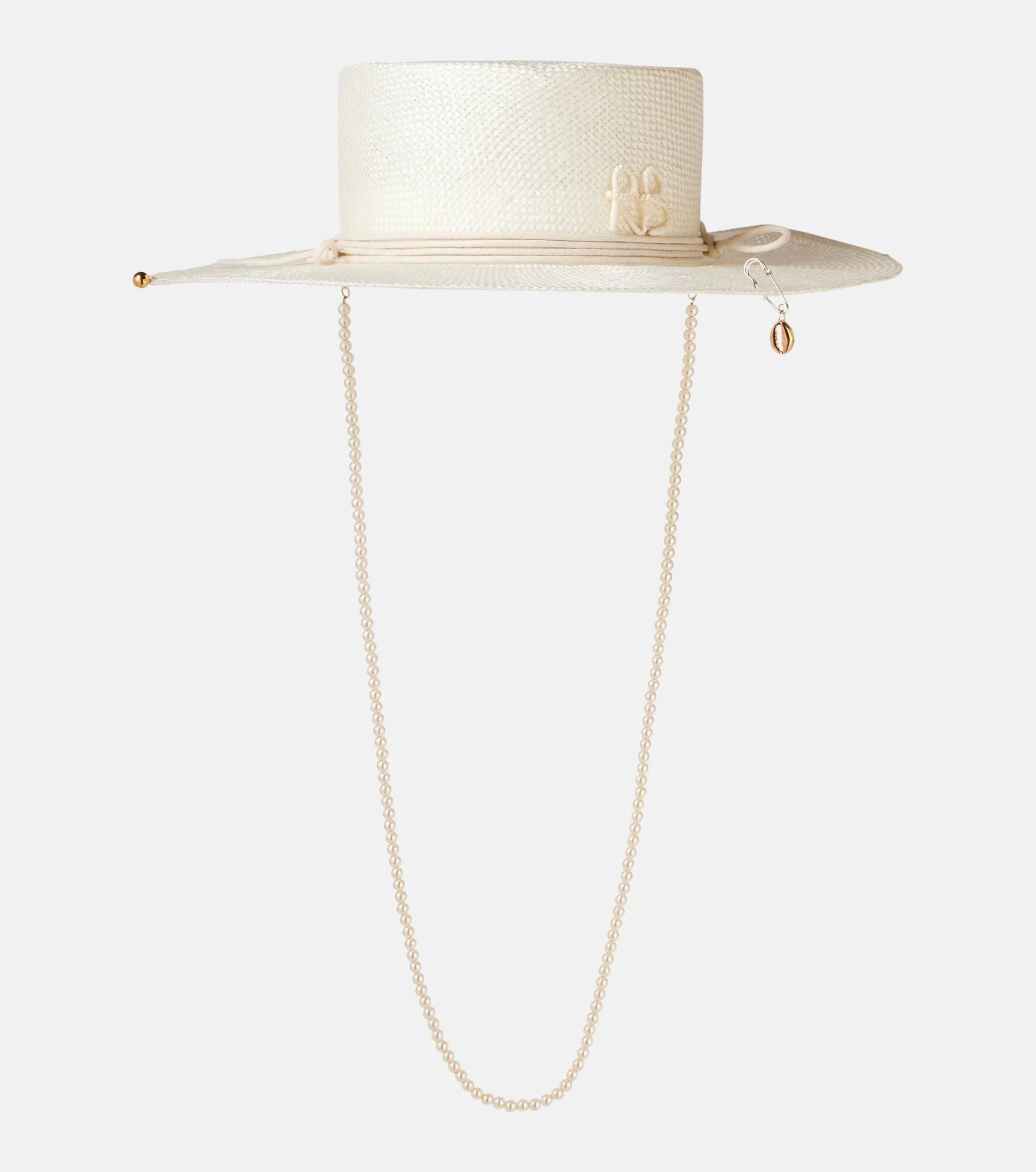 Logo embellished straw hat - 1