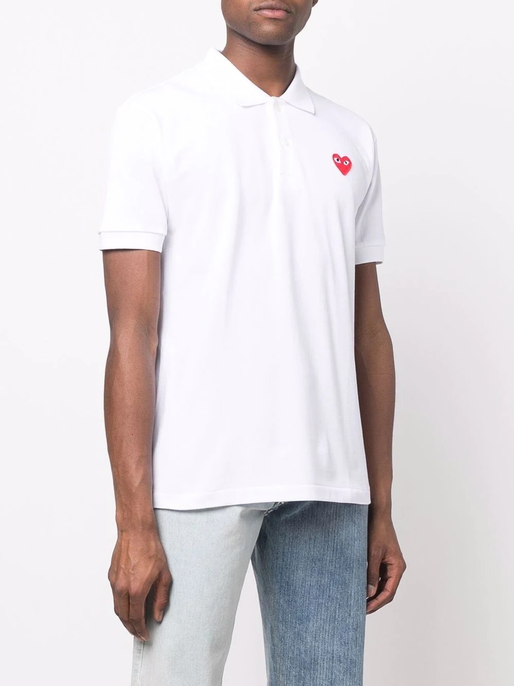 heart-patch cotton polo shirt - 6