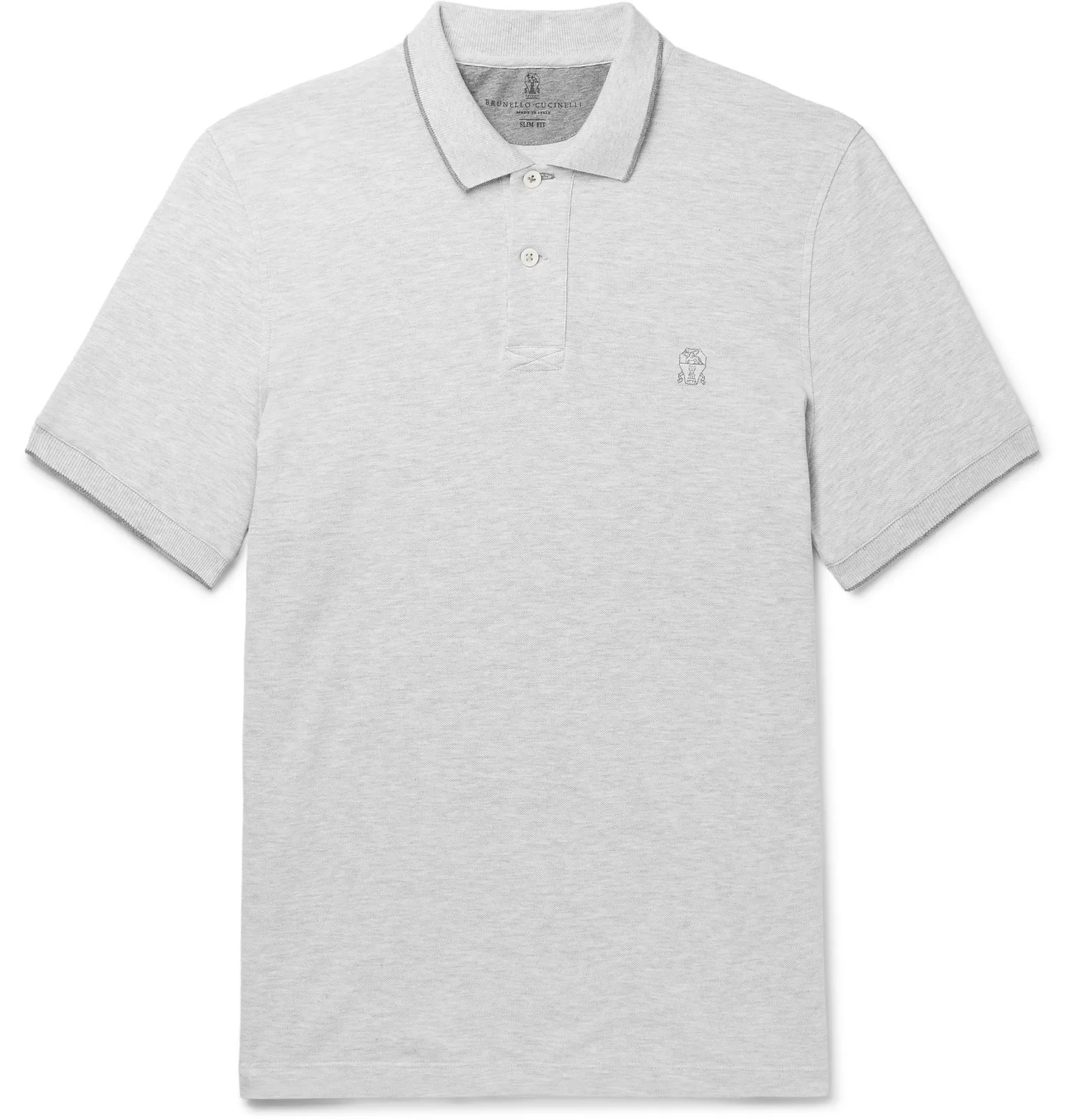 Contrast-Tipped Cotton-Piqué Polo Shirt - 1