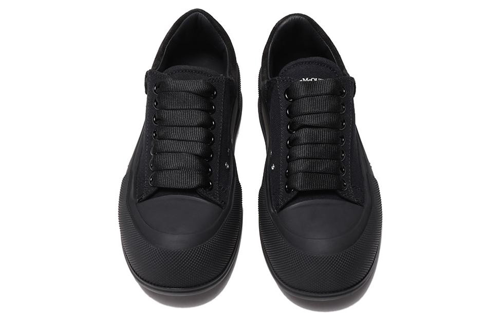 (WMNS) Alexander McQueen Deck Skate Plimsoll Shoes 'Black' 697120W4MV71000 - 4