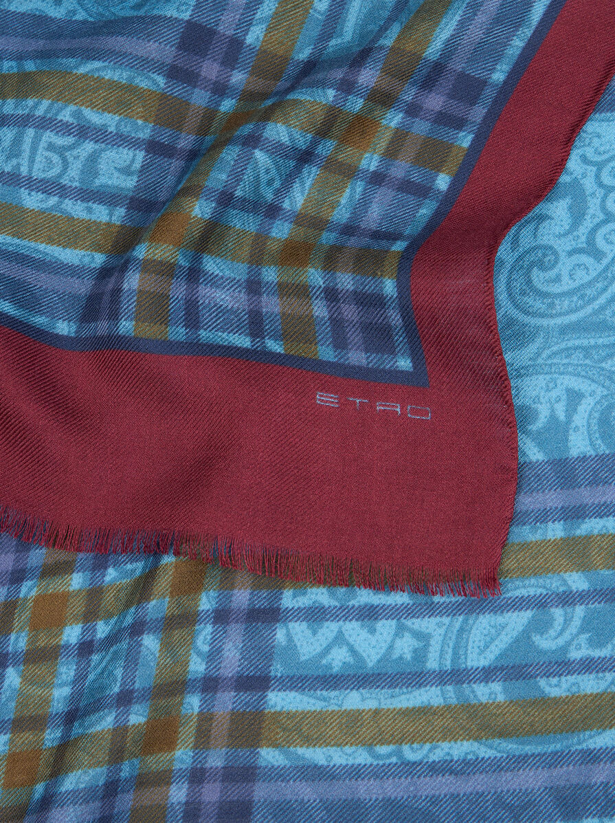 WOOL AND SILK SCARF WITH PRINT - 3