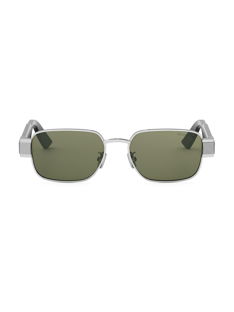 Men's Christian Dior Label S2U 54MM Rectangular Sunglasses - Black Silver Green 1