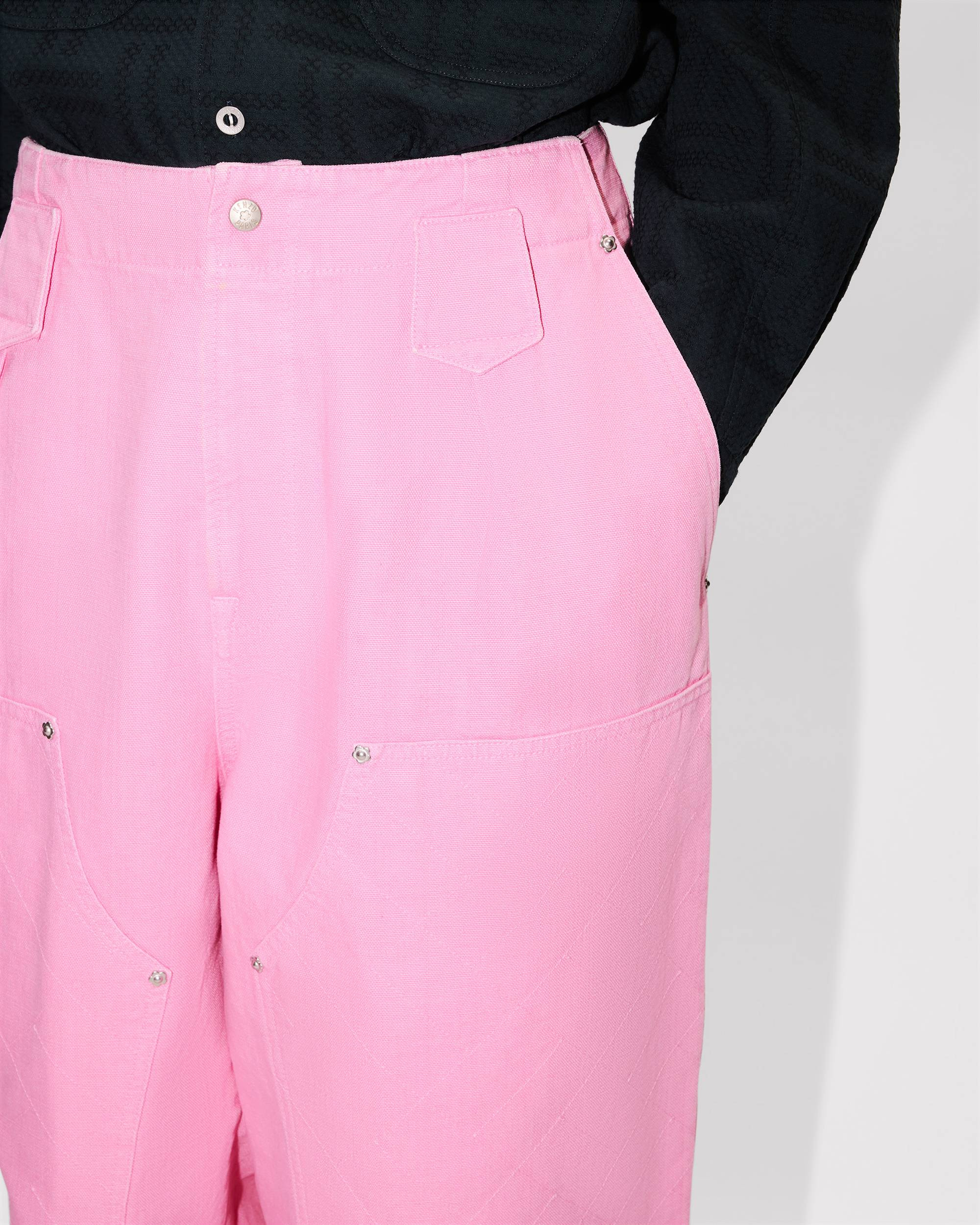 'KENZO Weave' double knee pants in washed cotton - 6