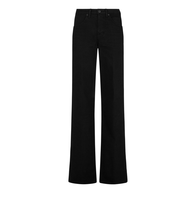 STRETCH TWILL DENIM FLARE PANTS 1