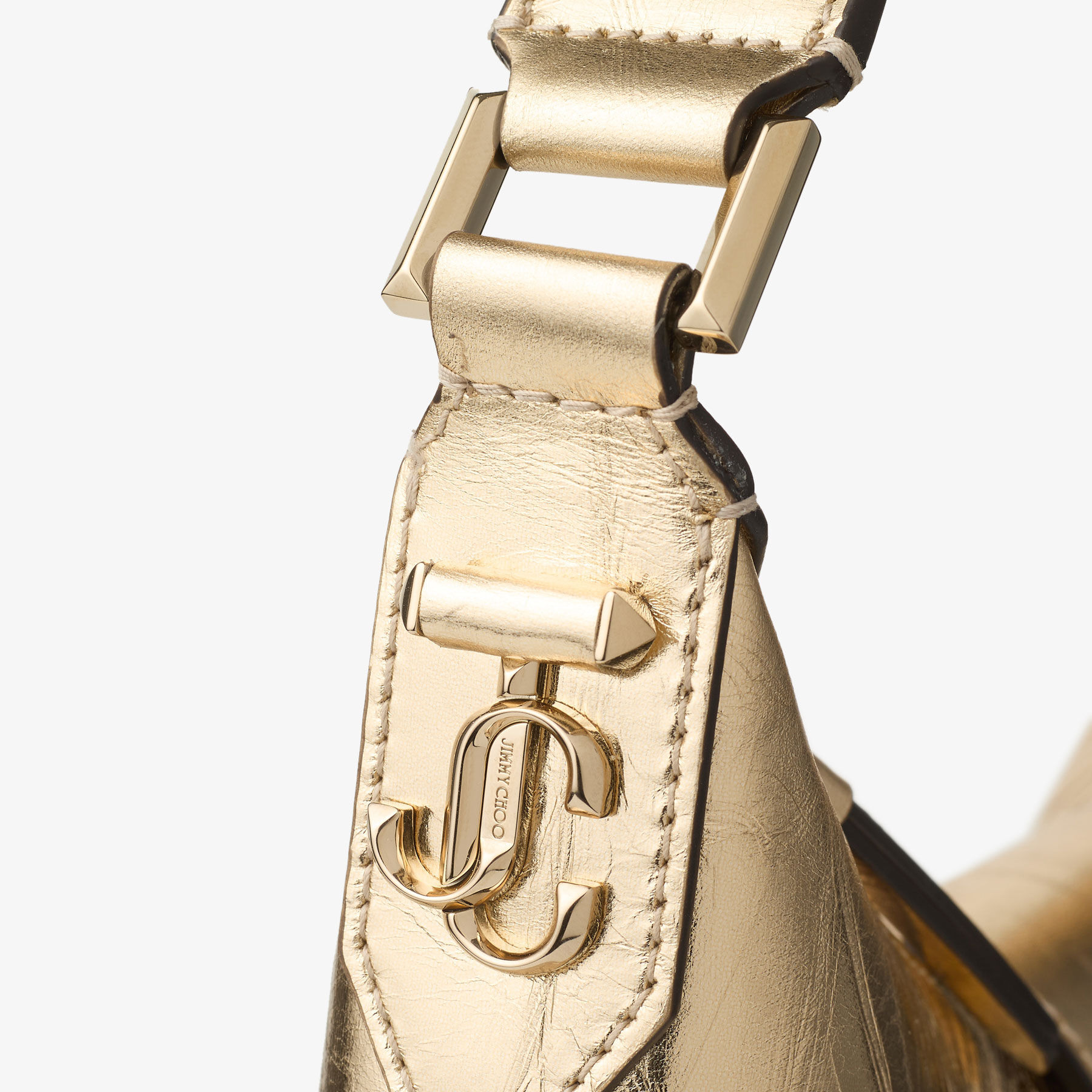 Bar Hobo S
Gold Vintage Metallic Leather Shoulder Bag - 3