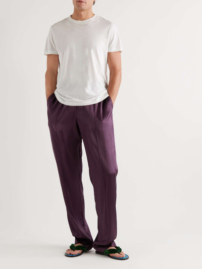 TOM FORD Velvet-Trimmed Stretch-Silk Satin Pyjama Trousers outlook