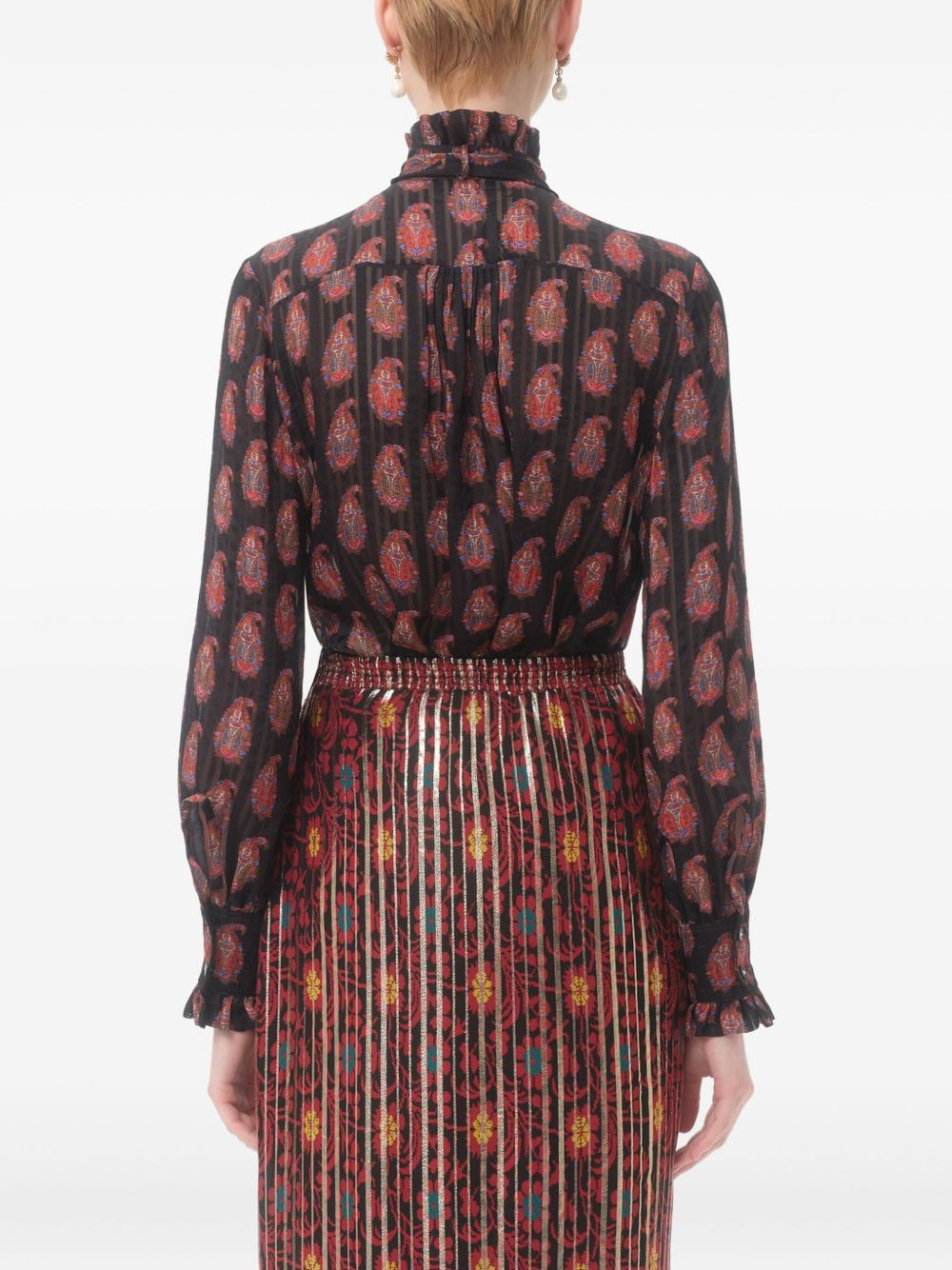bow-tie printed blouse - 5