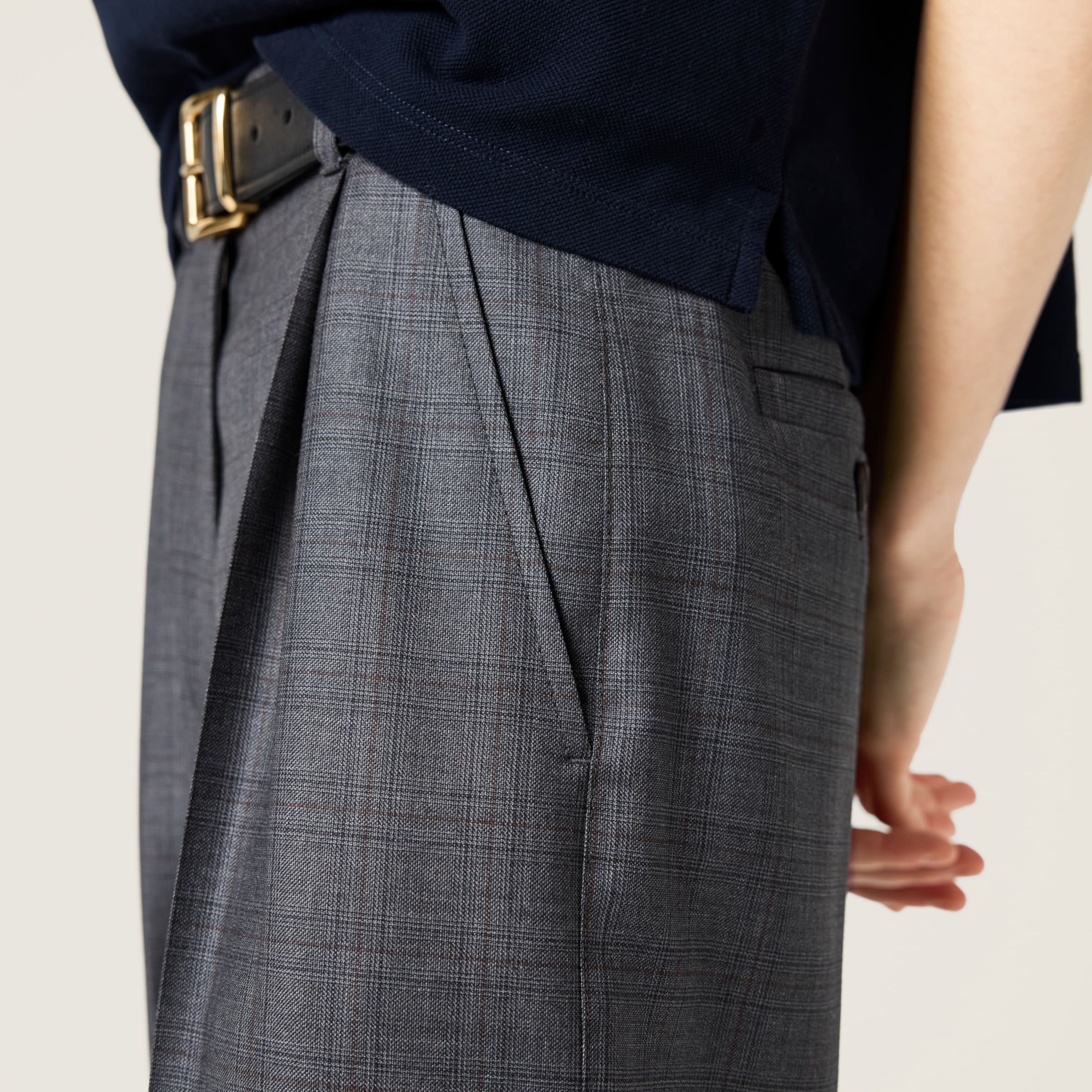 Prince of Wales checked wool pants - 5