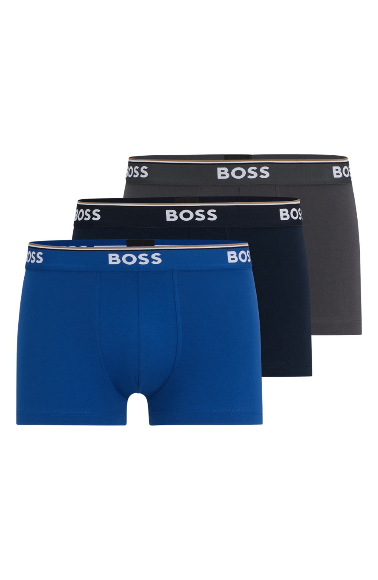 BOSS 3-Pack Power Stretch Cotton Trunks in Open Blue at Nordstrom - 2