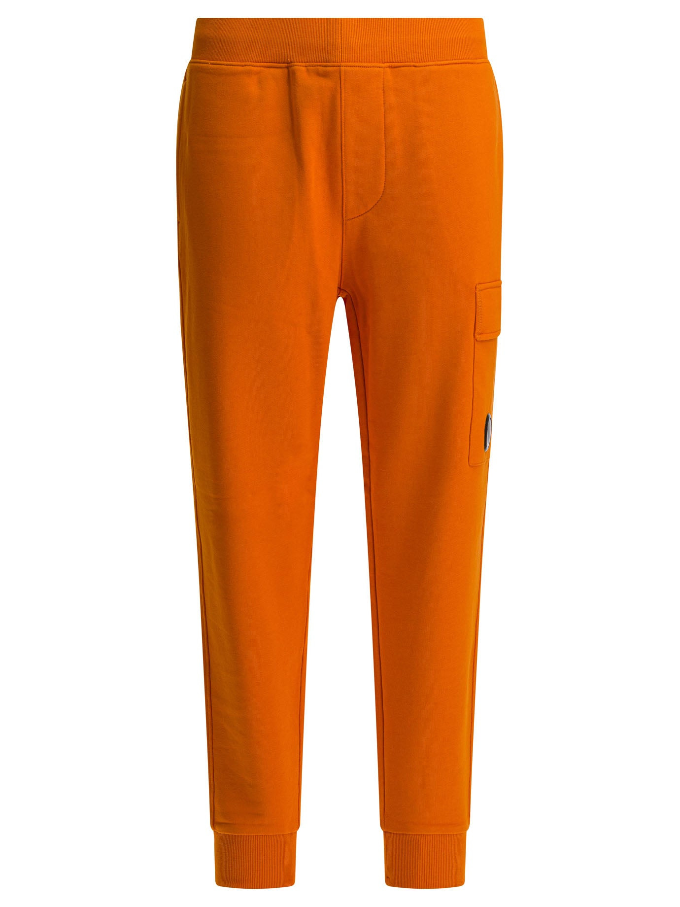 Diagonal Raised Fleece Sweatpants Trousers Orange - 1