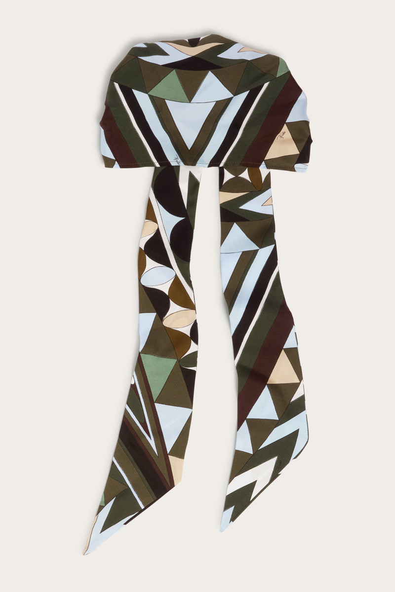MANUBA PRINT SILK BANDANA HAT 1