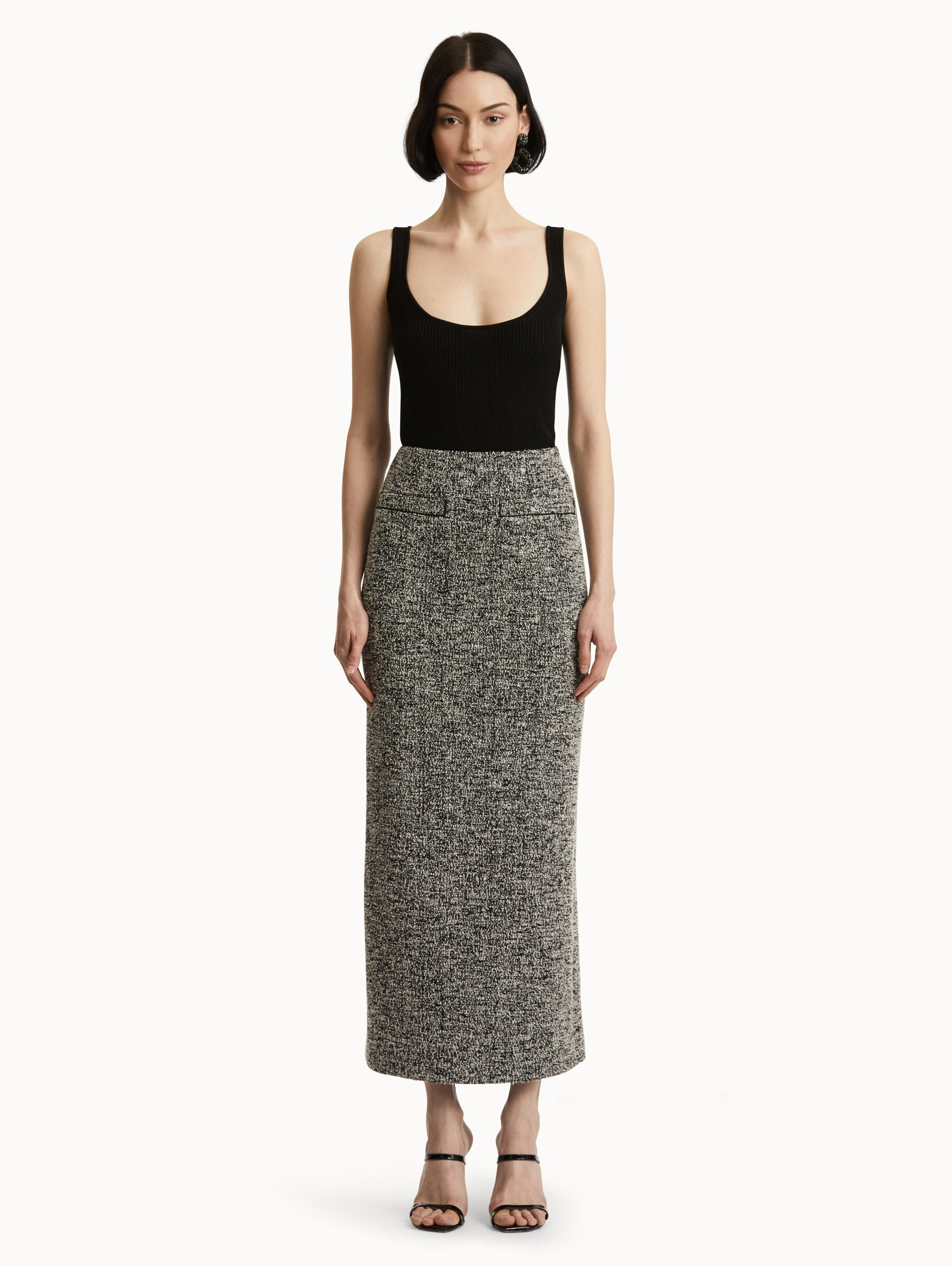 BOUCLÉ JERSEY TWEED PENCIL SKIRT - 2
