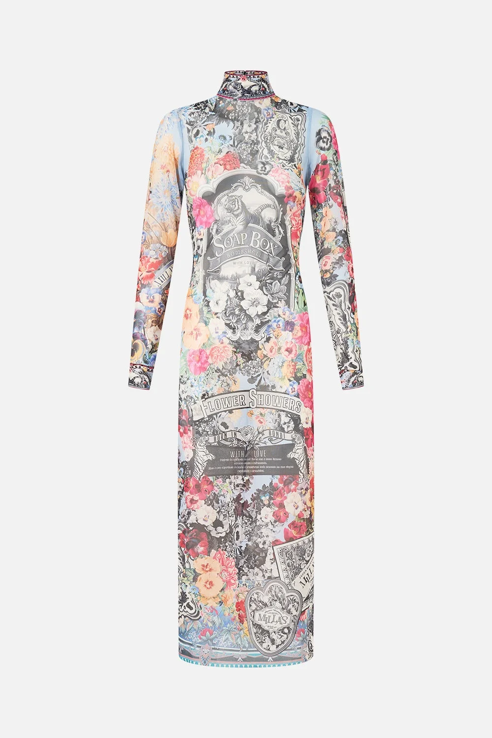 TURTLENECK MESH DRESS - 1