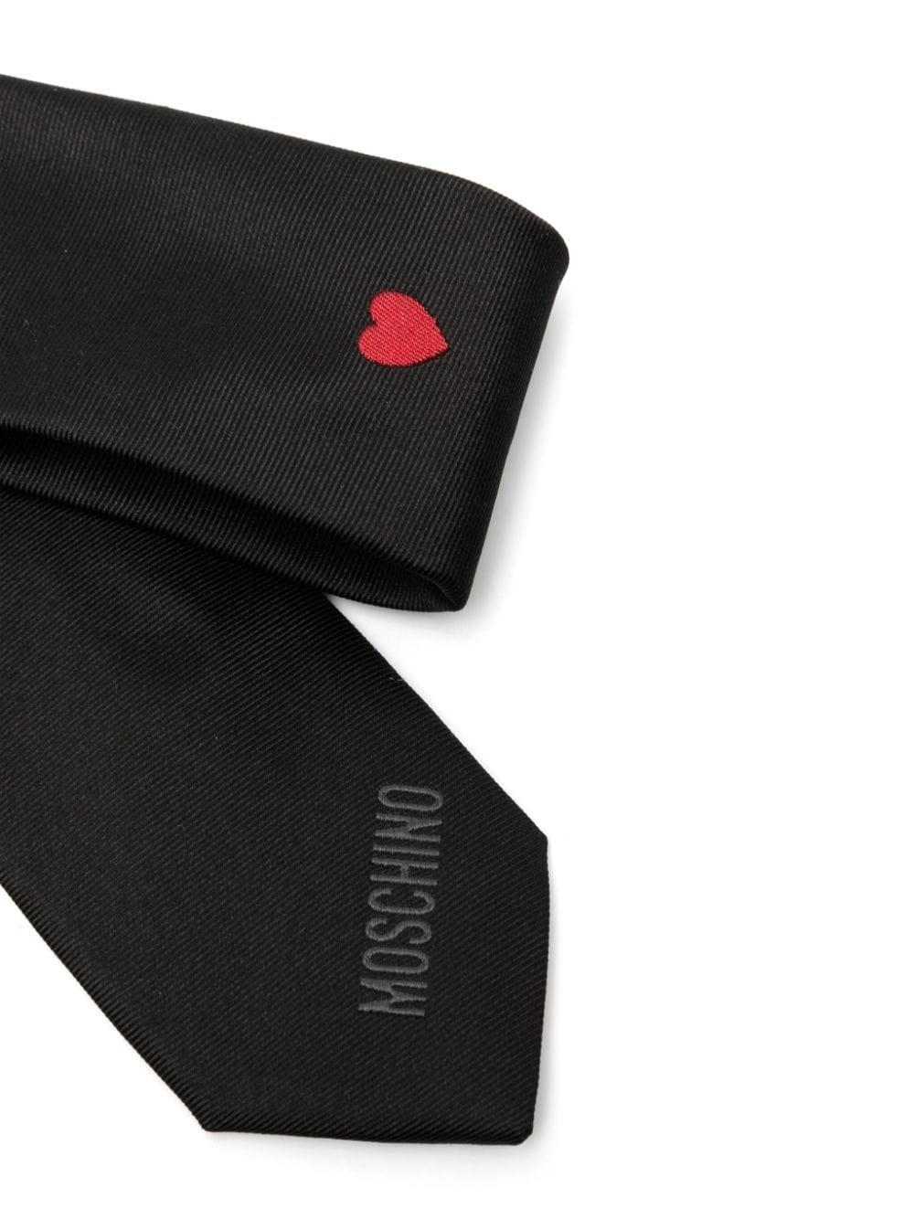 heart-motif silk tie - 2