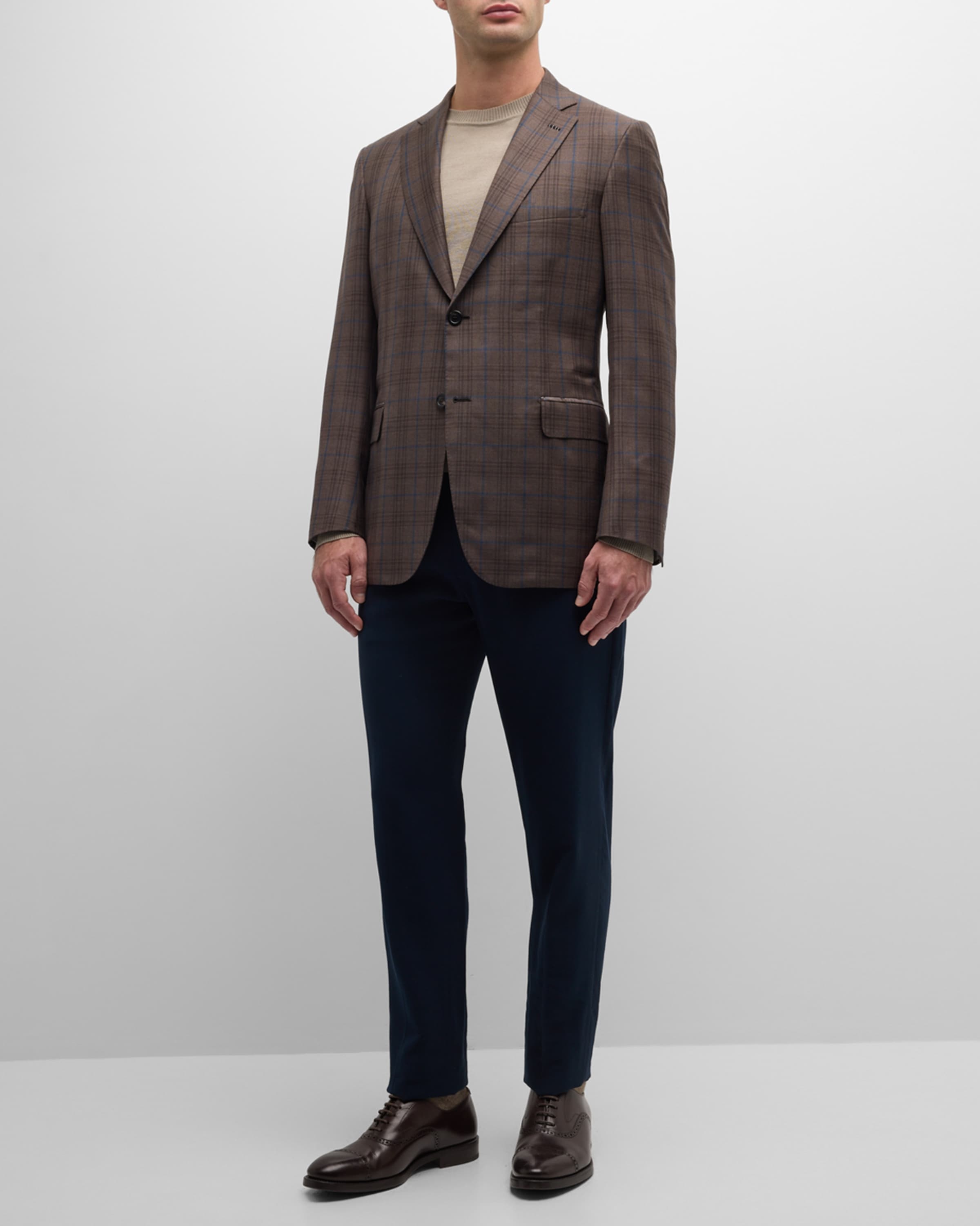 Men's Plaid Wool Sport Coat - 3