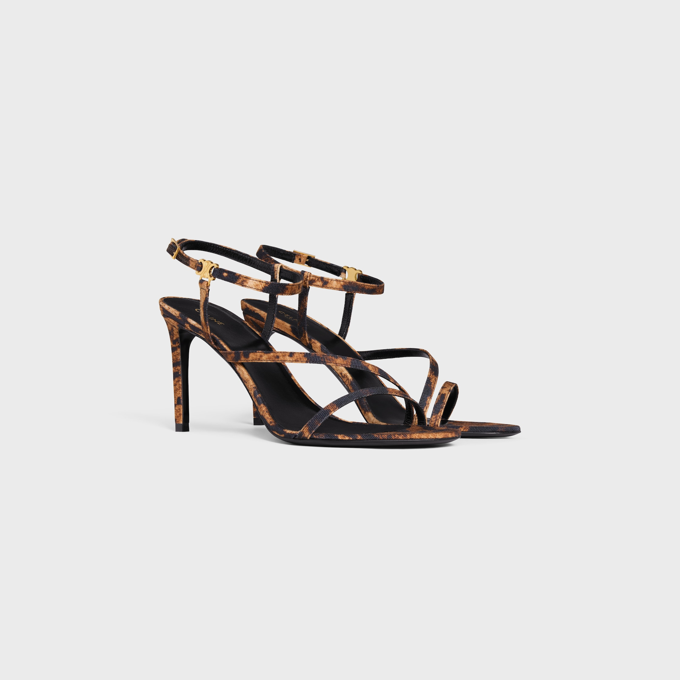 CELINE AVA SANDAL IN LEOPARD PRINTED GROS GRAIN FABRIC - 2