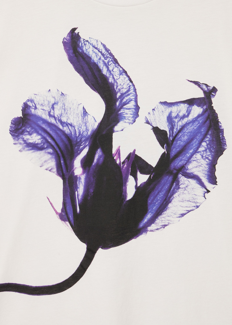 Paul Smith Women's White 'Solar Gram' Flower Stem T-Shirt outlook