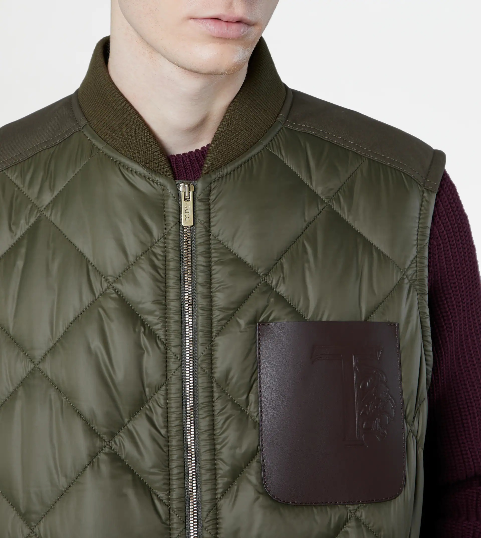 QUILTED GILET - GREEN - 5