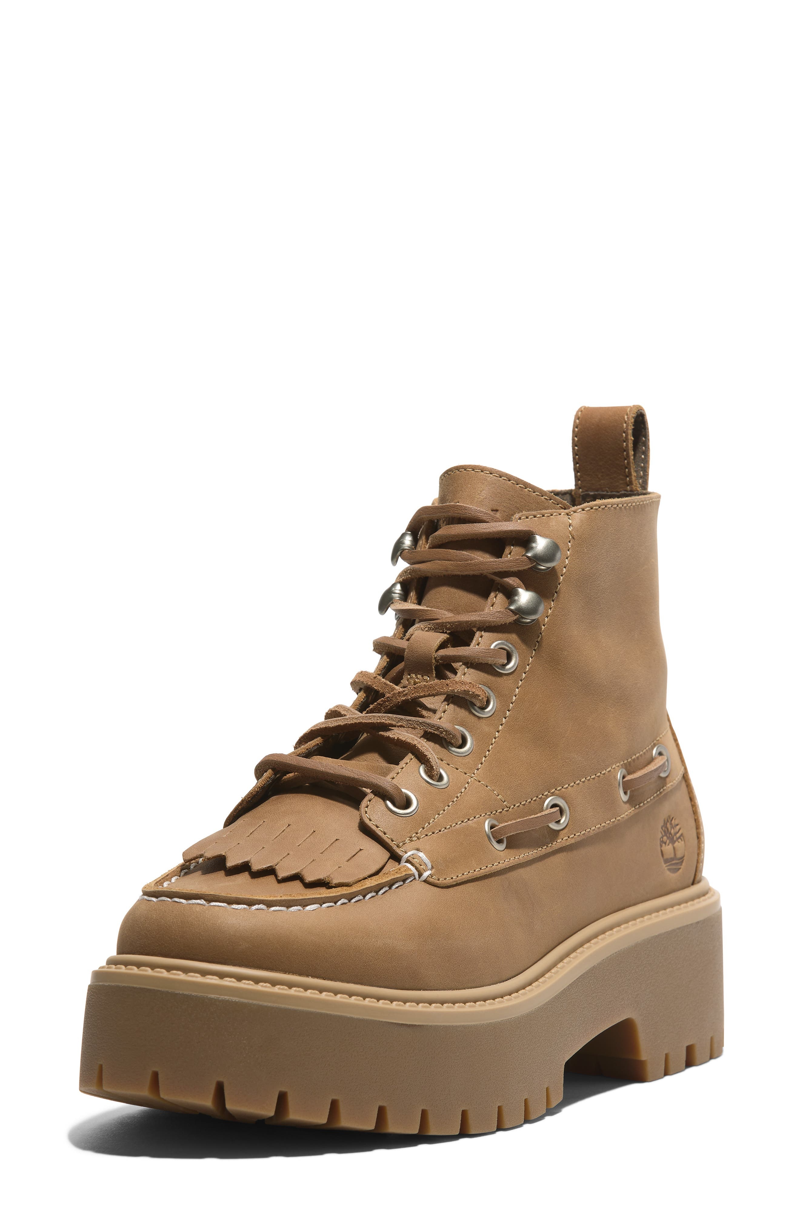 Timberland Stone Street Platform Hiking Boot in Wheat Full Grain at Nordstrom - 7
