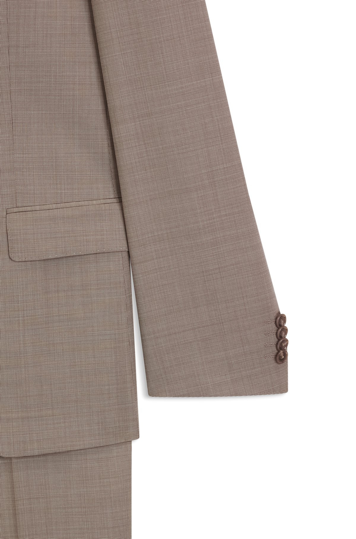SLIM-FIT THREE-PIECE SUIT IN MICRO-PATTERNED WOOL - 9