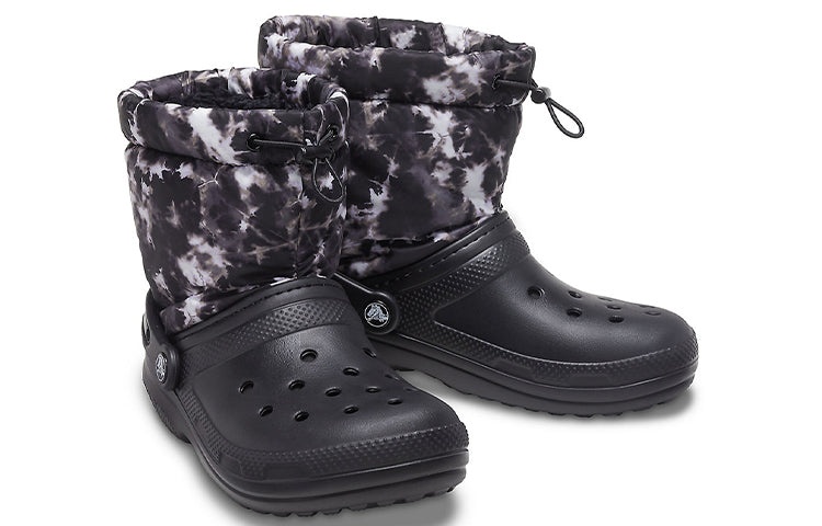 Crocs Classic Lined Neo Puff Tie Dye Boots 'Black White' 207328-001 - 7