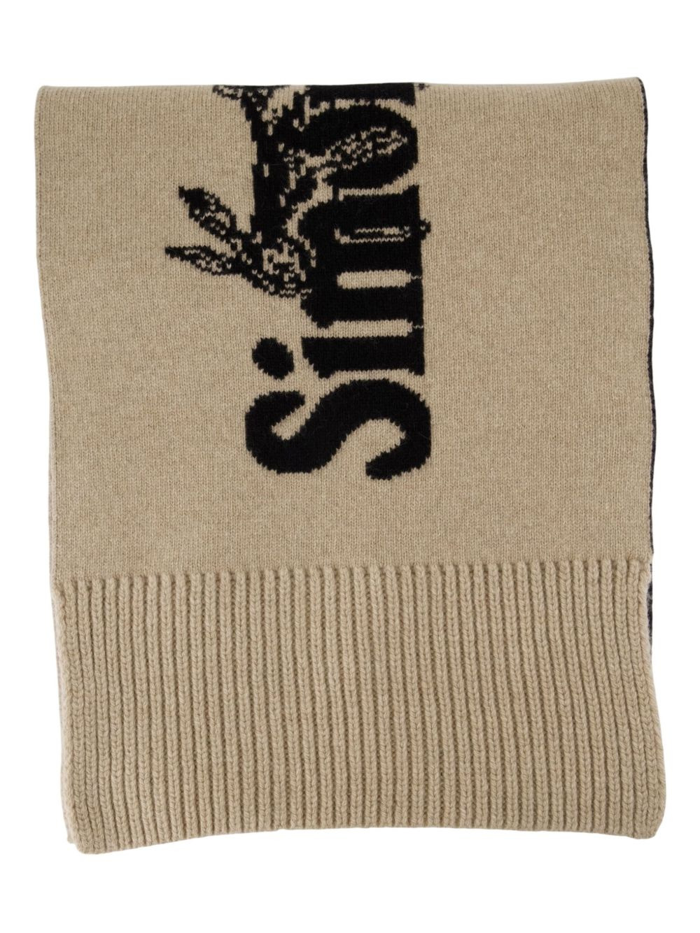 logo ribbed scarf - 2