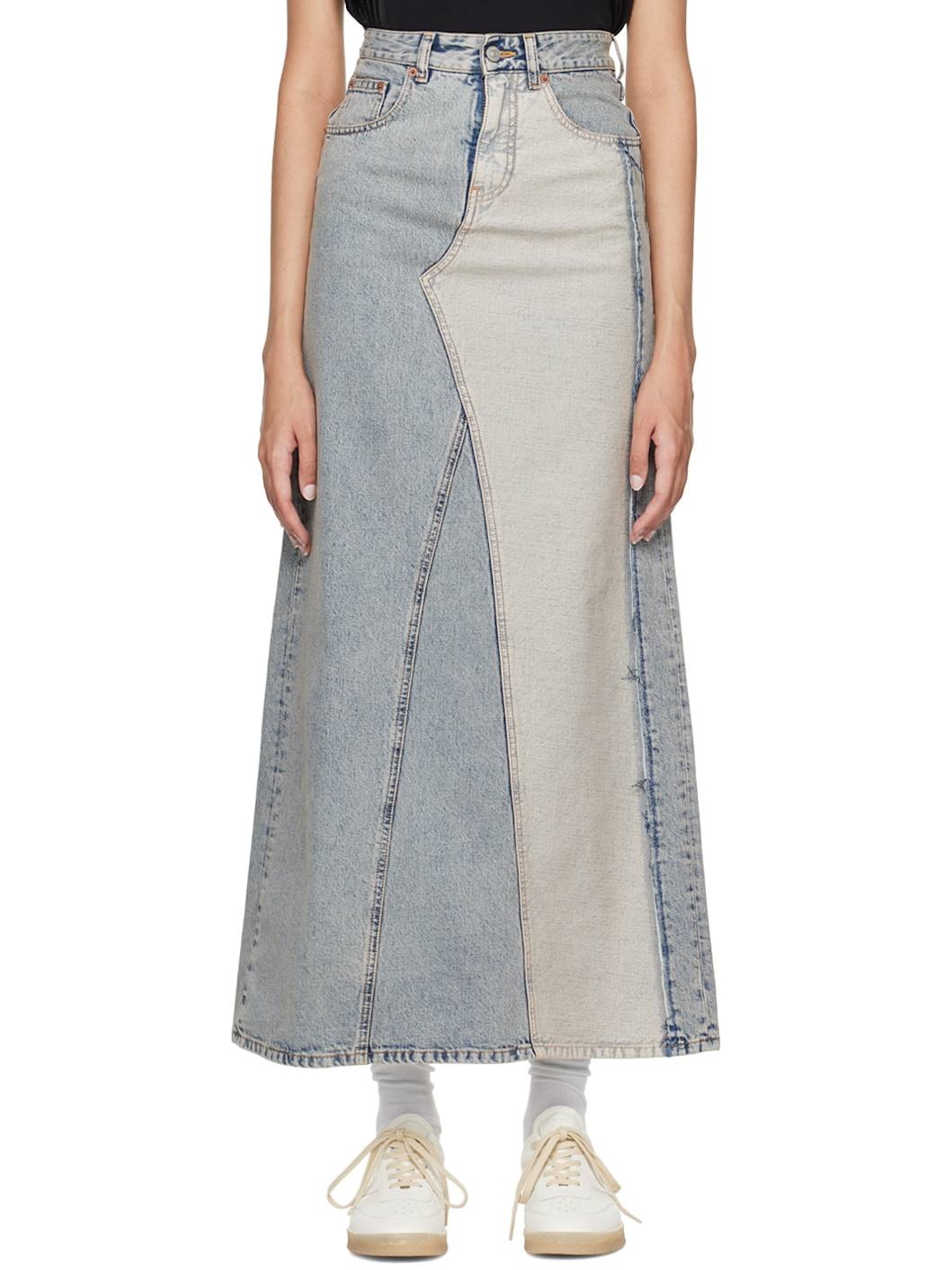 【Maison Margiela 】Midi Skirt ミディスカート デニム MM6 Maison Margiela Blue 5-Pocket Denim Midi Skirt | ssense