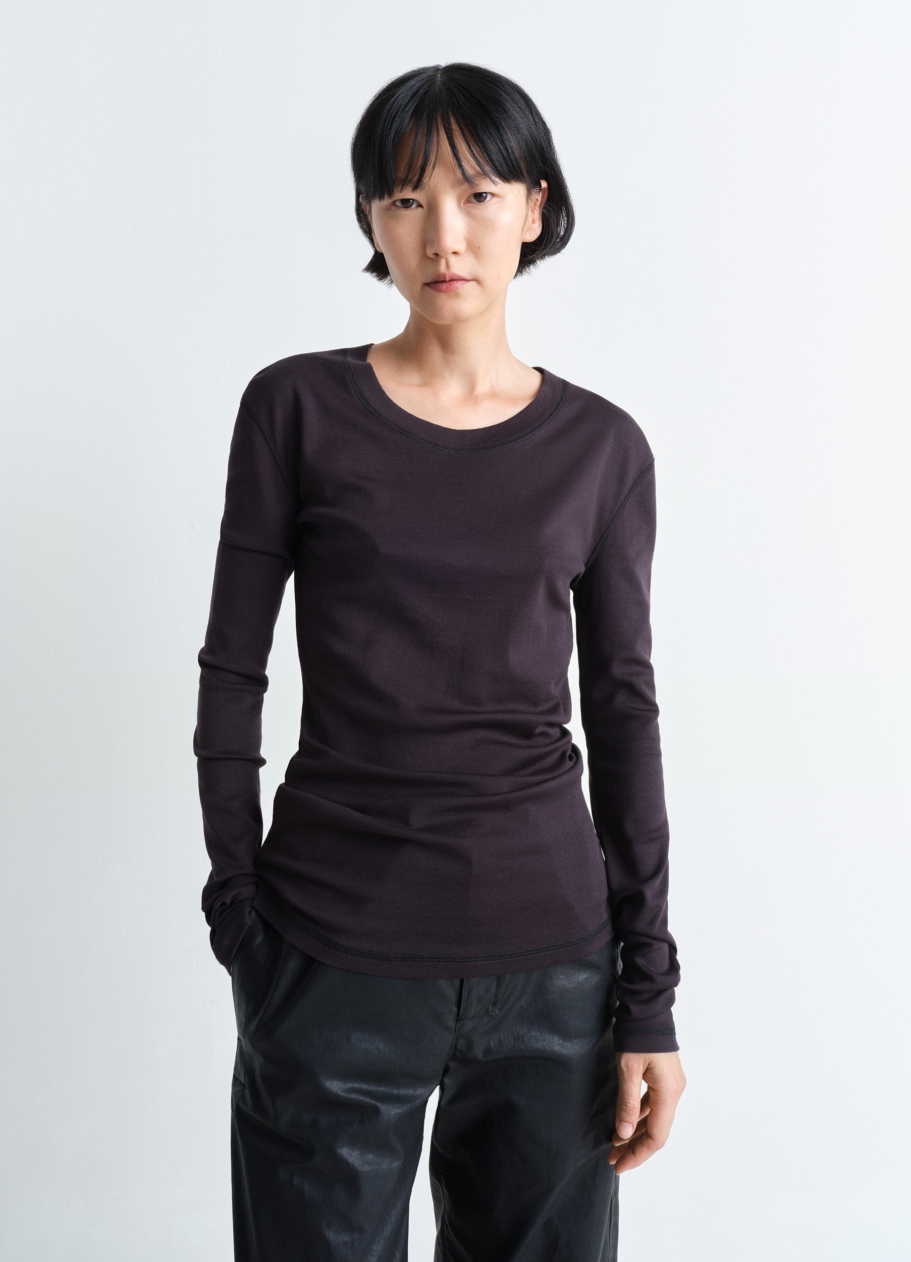RIB LONG SLEEVE T-SHIRT - 2