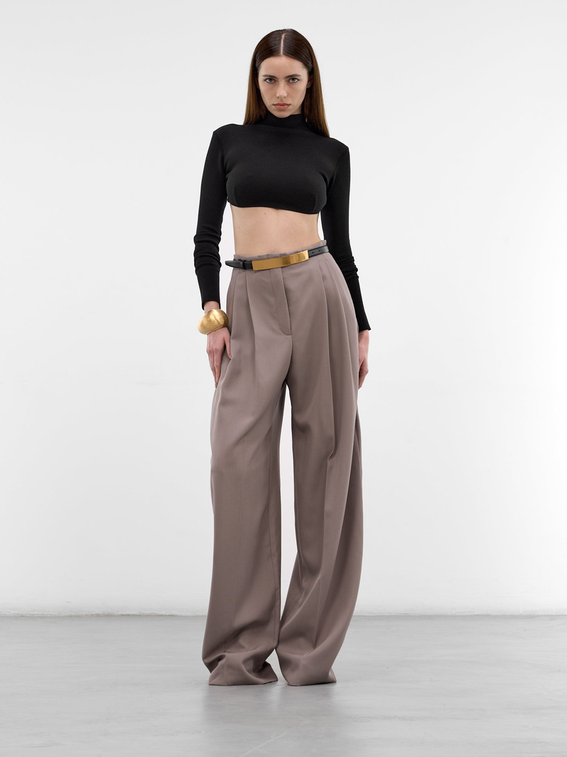 MUGLER Black Mock-Neck Cropped Top outlook