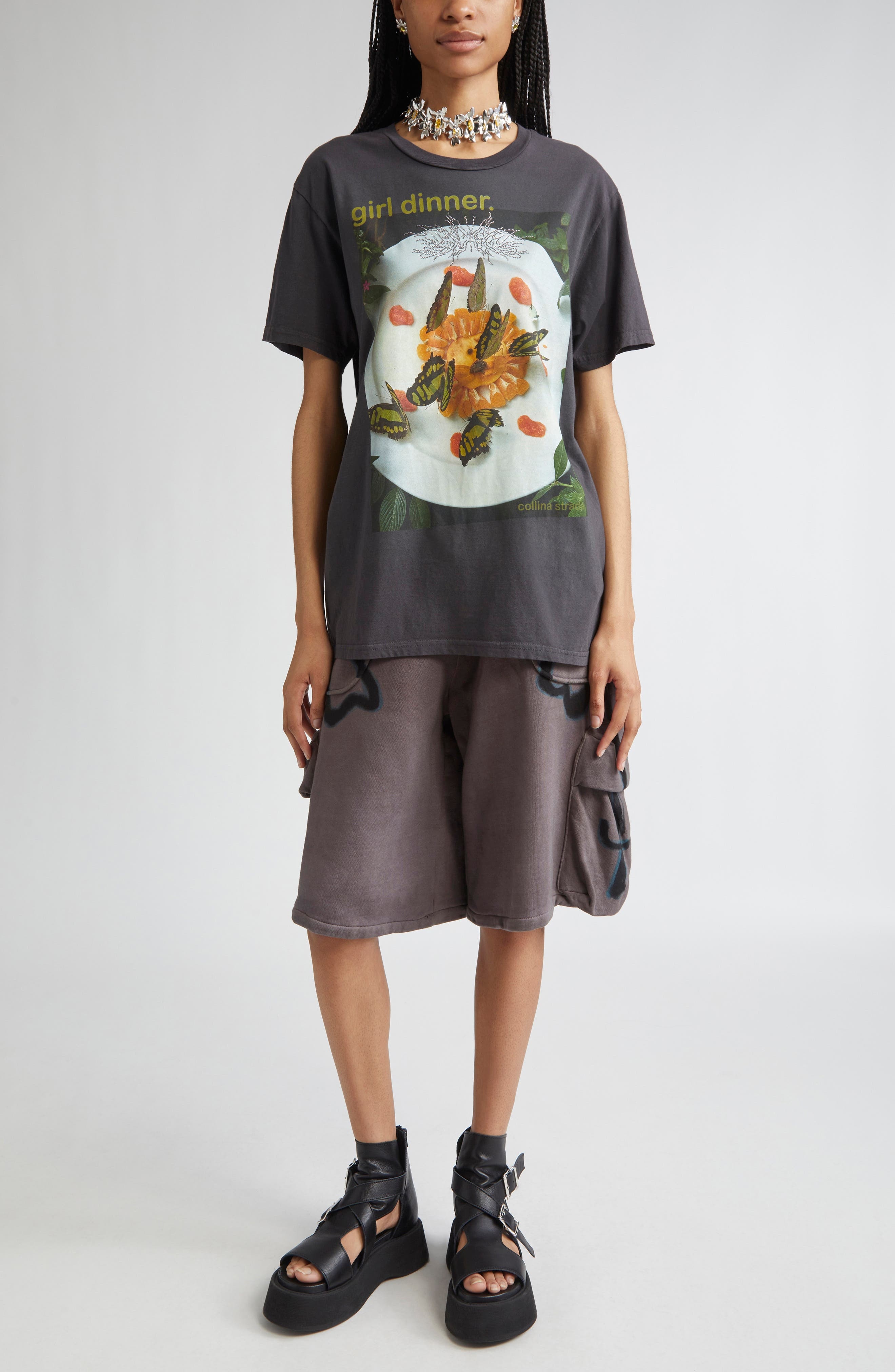 Collina Strada Oversize Organic Cotton Graphic T-Shirt in Girl Dinner at Nordstrom - 2