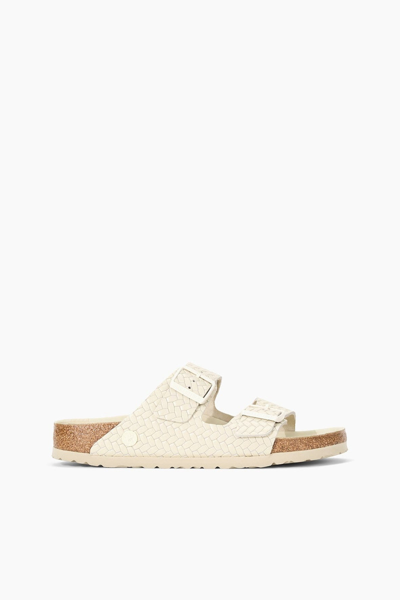 STAUD BIRKENSTOCK ARIZONA WOVEN EMBOSSED SANDAL ECRU 1