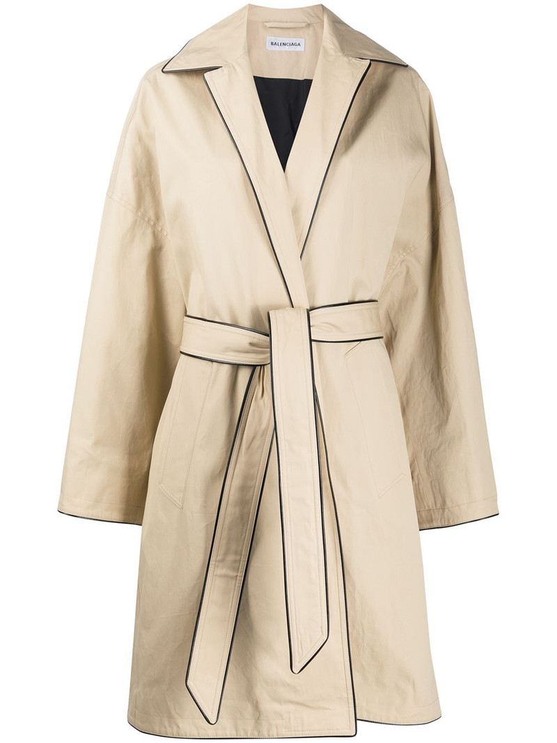 contrast trim trench coat 1