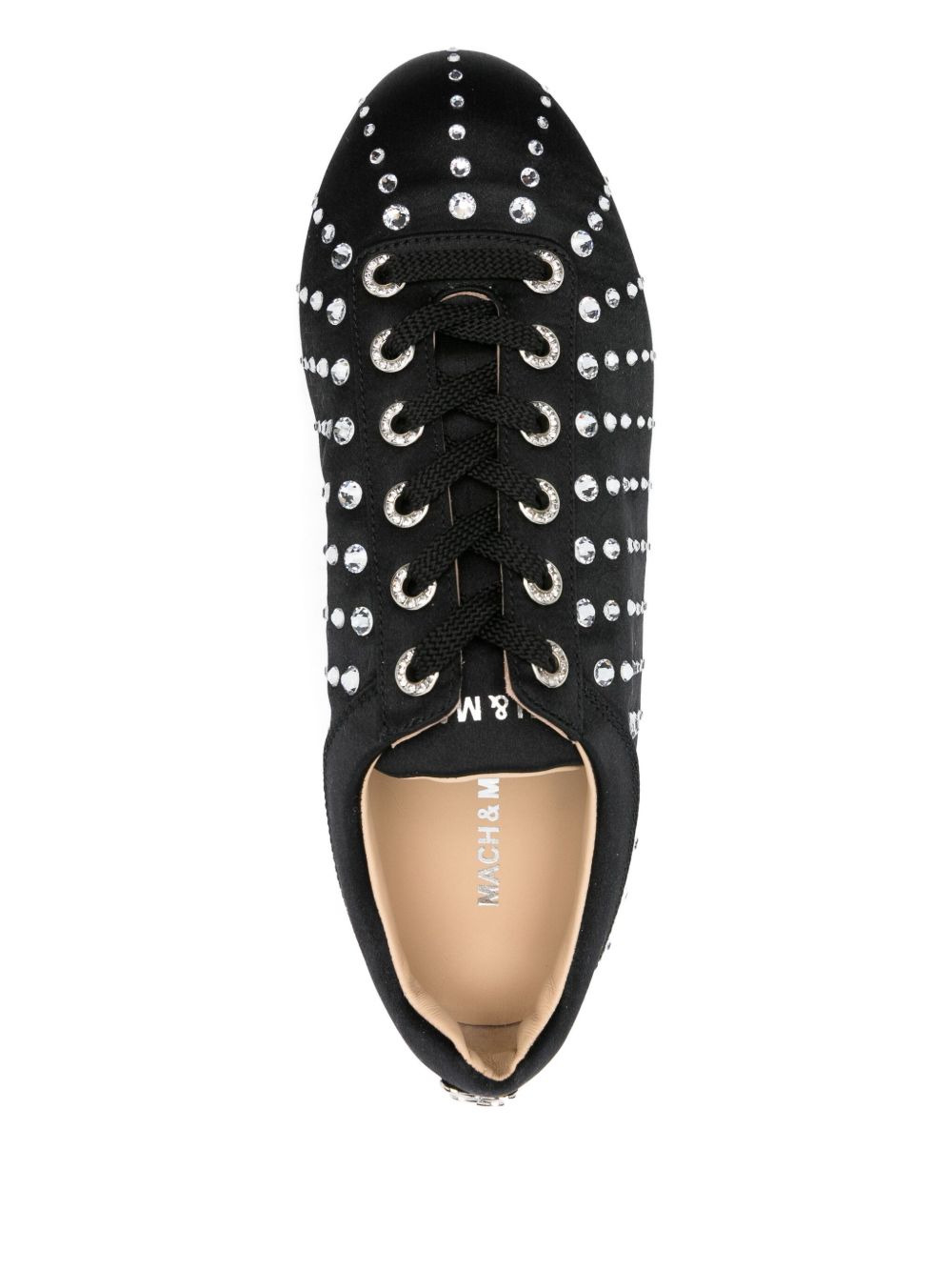 crystal-embellished lace-up sneakers - 4