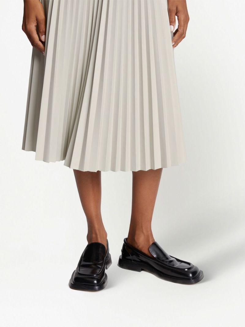 pleated faux-leather skirt - 7