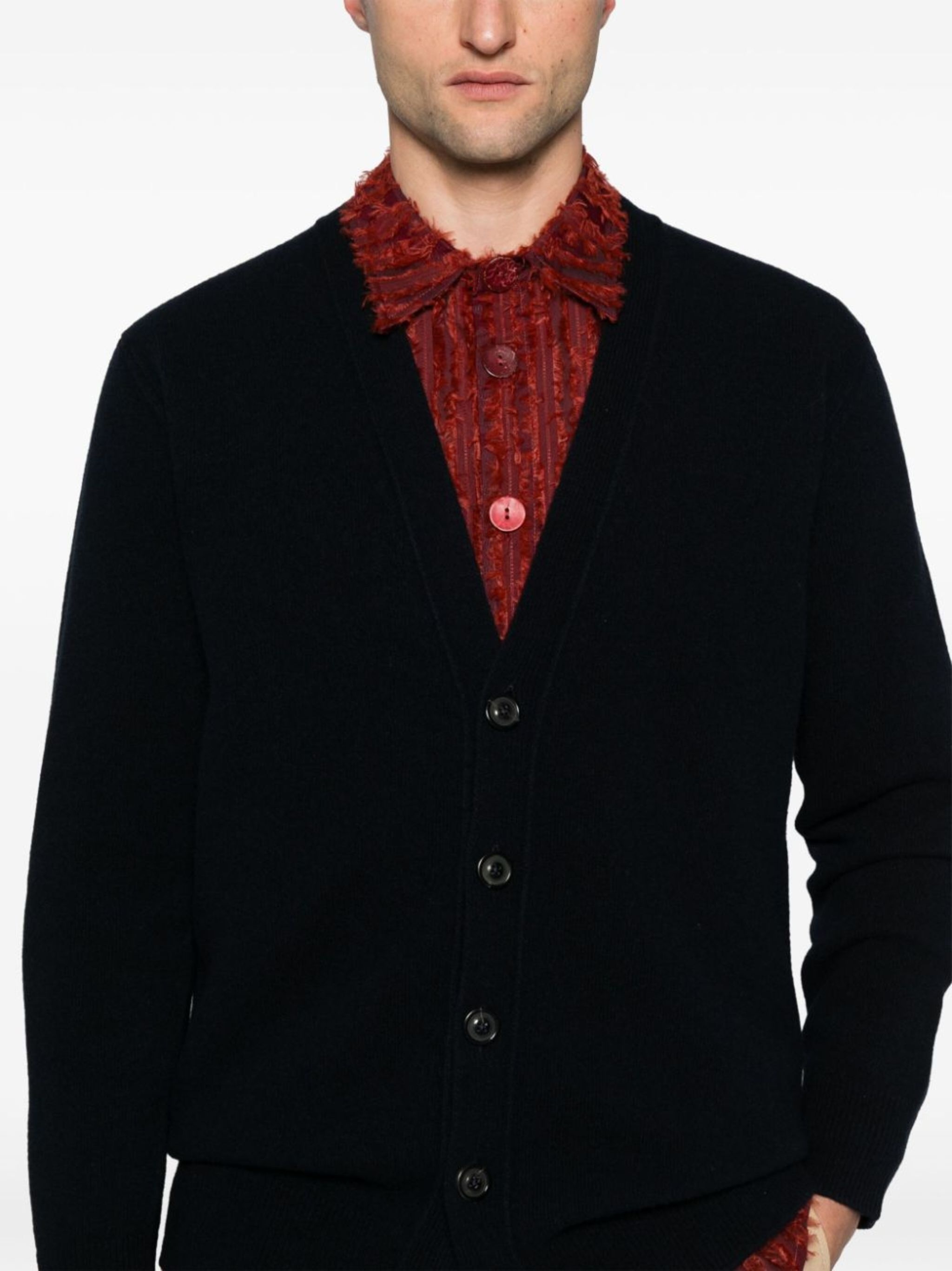brushed wool cardigan - 5