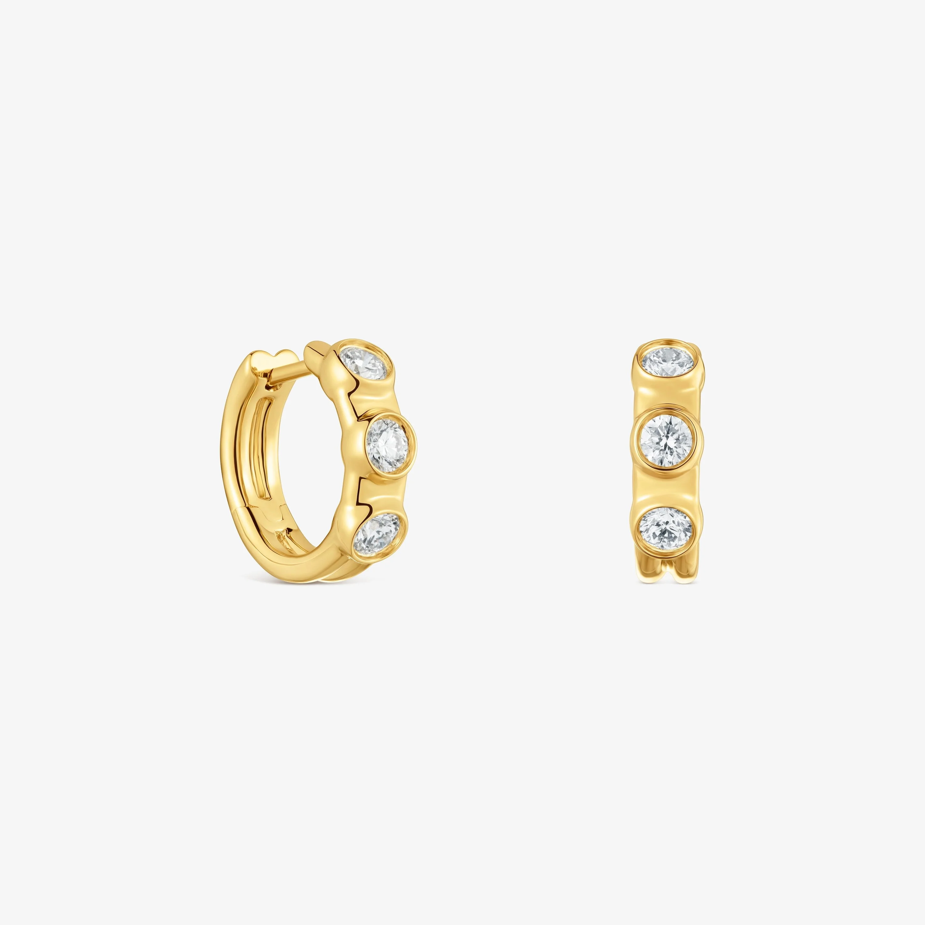 Hoop earrings with 18kt gold vermeil and laboratory-grown diamonds TOUS Straight LGD - 1