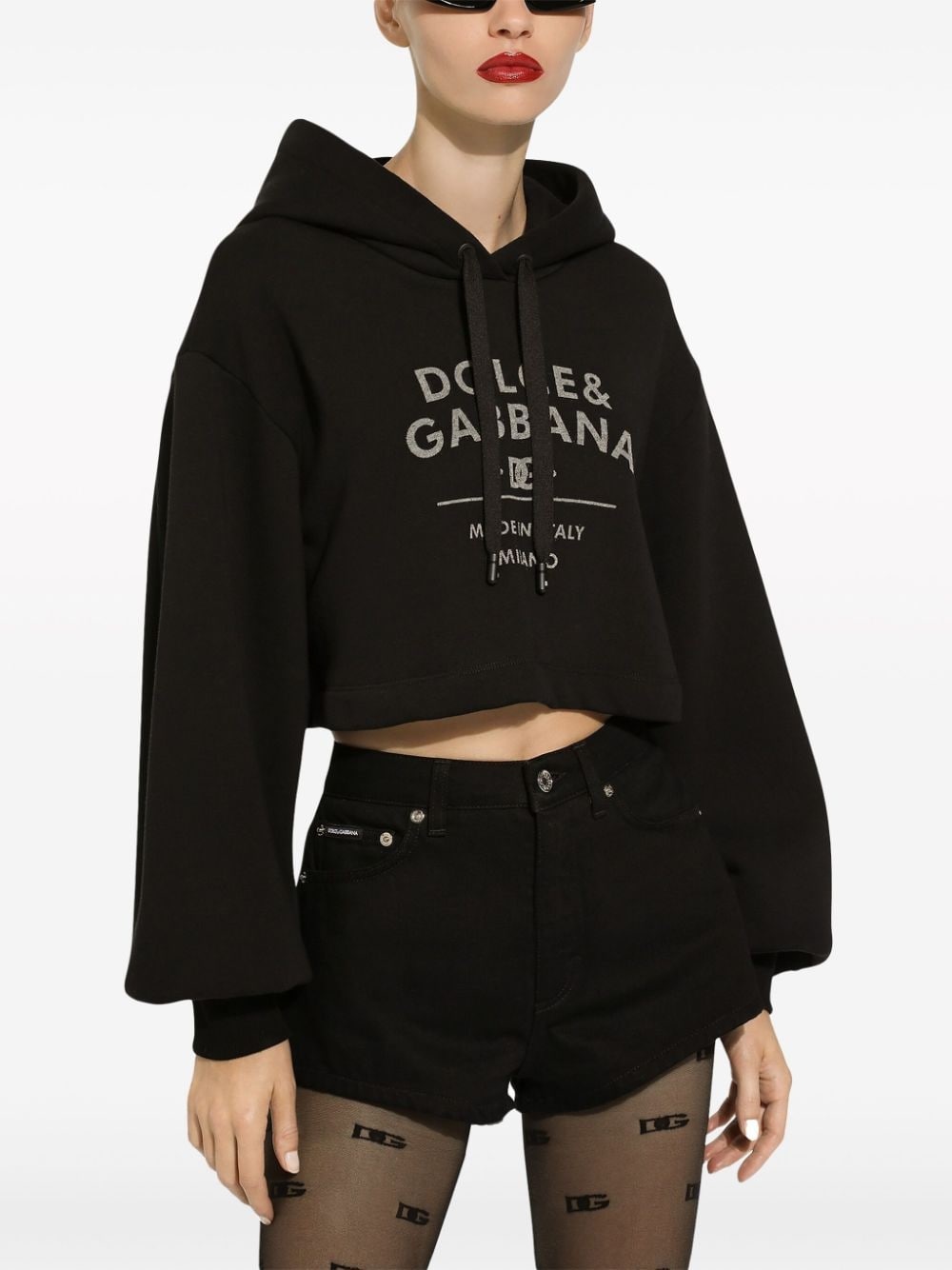 logo-print cotton-blend hoodie - 5