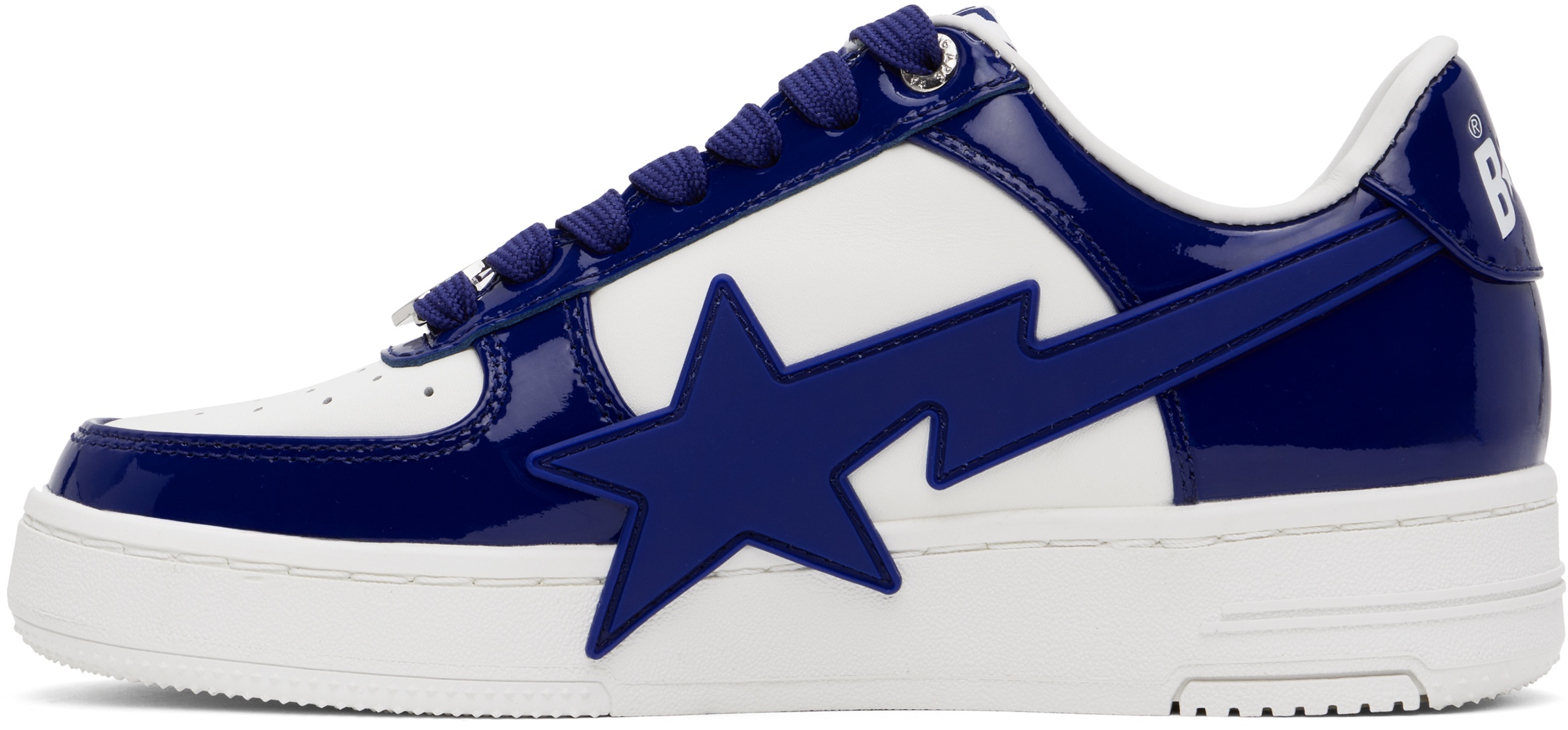 White & Navy BAPE STA OS #3 Sneakers - 3