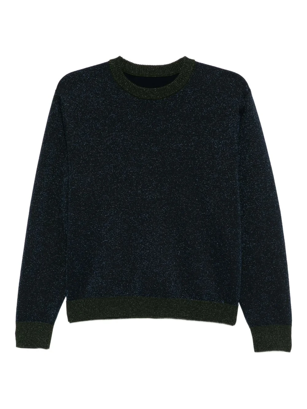 metallic crew-neck sweater - 1